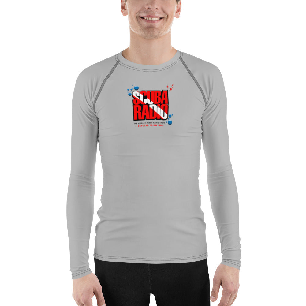 ScubaRadio Logo - Sharky Silver - Men&#39;s Rash Guard