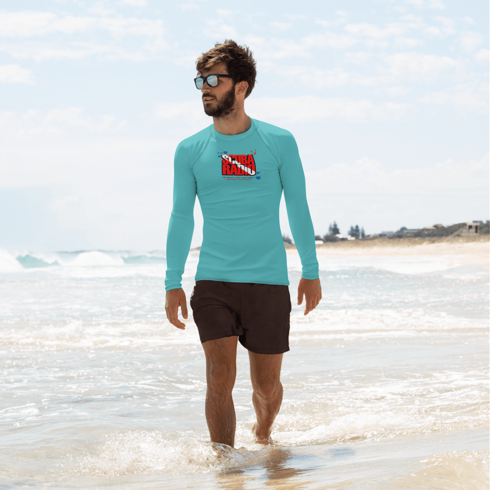 ScubaRadio Logo - Sea Blue - Men&#39;s Rash Guard