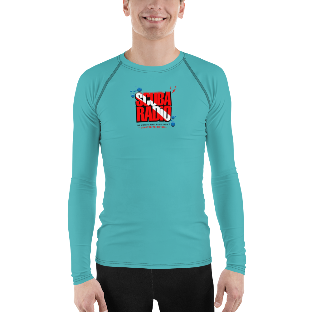 ScubaRadio Logo - Sea Blue - Men&#39;s Rash Guard
