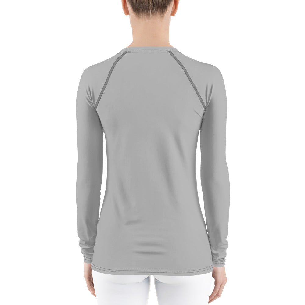 ScubaRadio - Logo - Sharky Silver - Women's Rash Guard