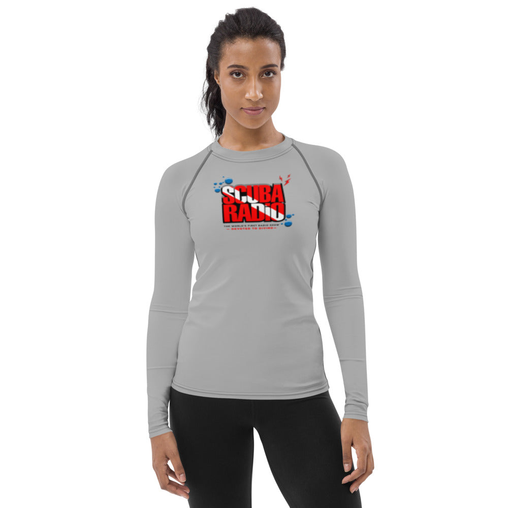 ScubaRadio Logo - Sharky Silver - Women's Rash Guard