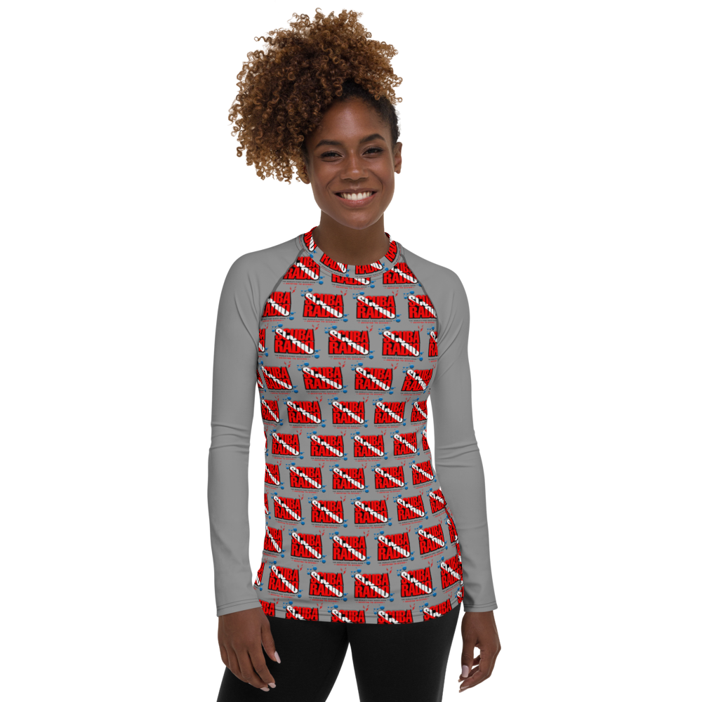 ScubaRadio Logo - Pattern - Women&#39;s Rash Guard