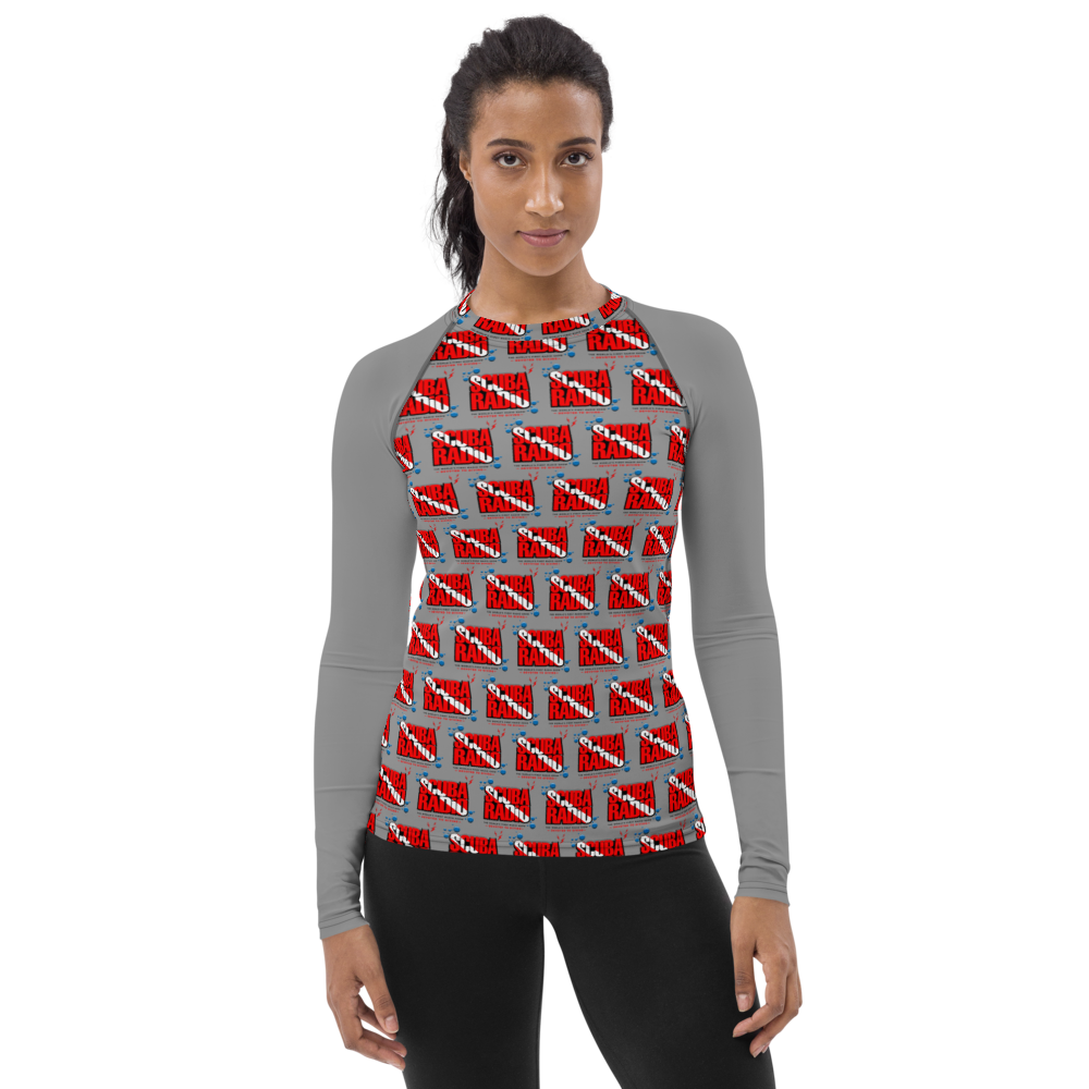 ScubaRadio Logo - Pattern - Women&#39;s Rash Guard