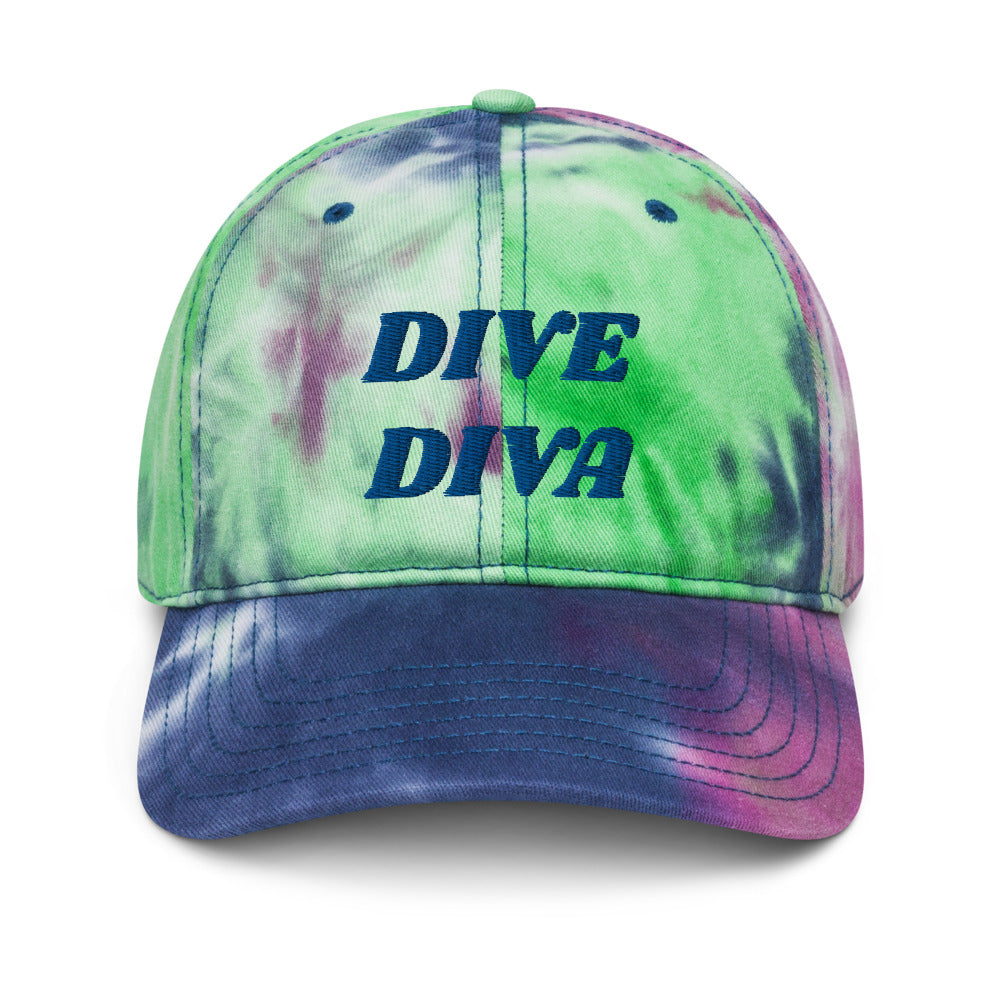 DIVE DIVA Embroidered Tie-Dye Hat