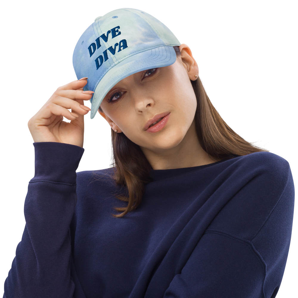DIVE DIVA Embroidered Tie-Dye Hat
