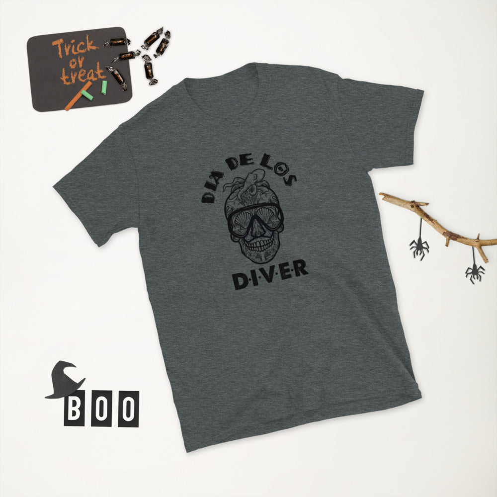 Dia De Los DIVER - Unisex Gildan Soft64 S-Sleeve T-Shirt (Black Print)