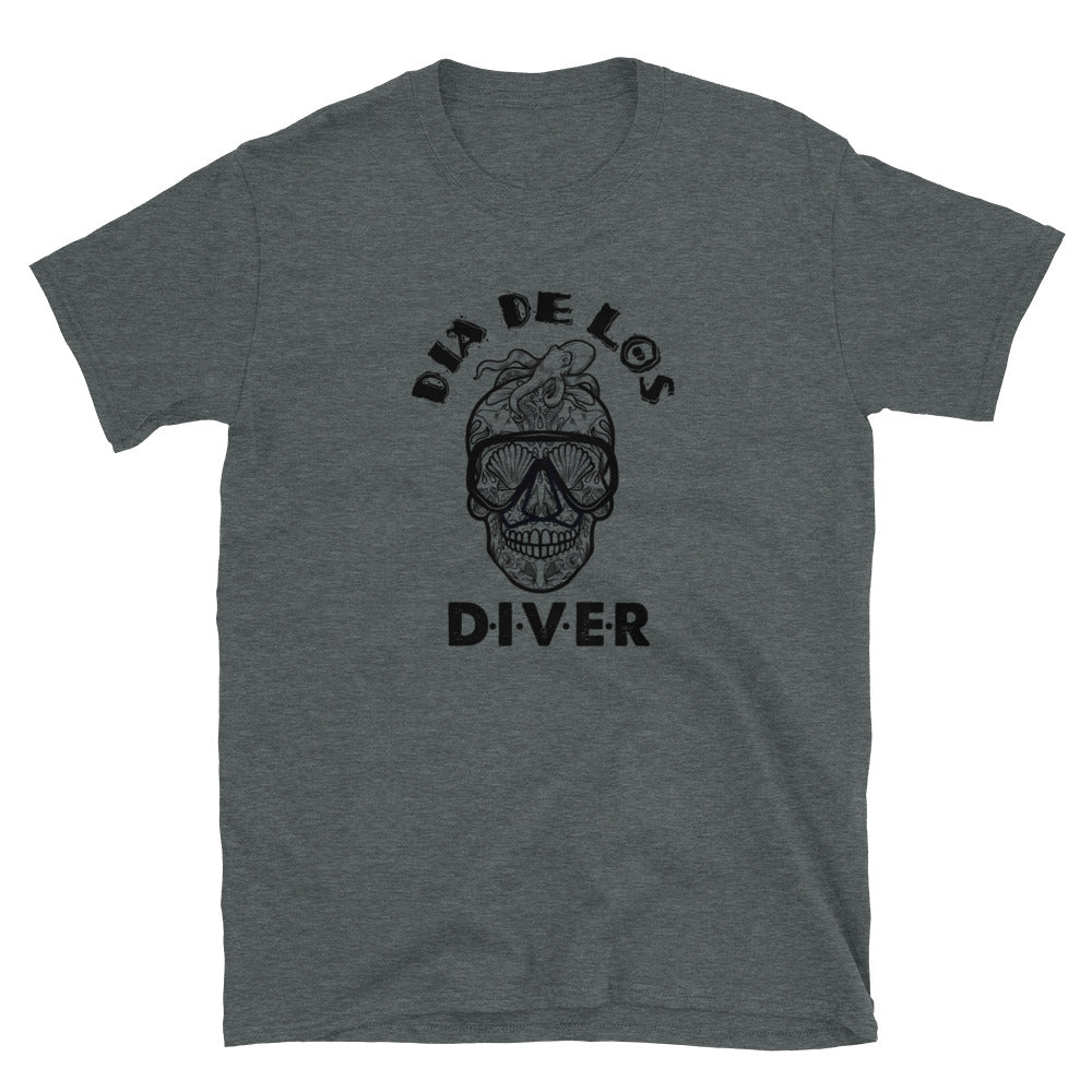 Dia De Los DIVER - Unisex Gildan Soft64 S-Sleeve T-Shirt (Black Print)