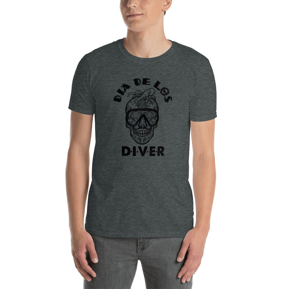 Dia De Los DIVER - Unisex Gildan Soft64 S-Sleeve T-Shirt (Black Print)
