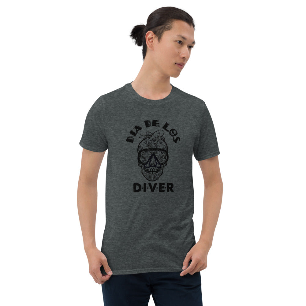 Dia De Los DIVER - Unisex Gildan Soft64 S-Sleeve T-Shirt (Black Print)