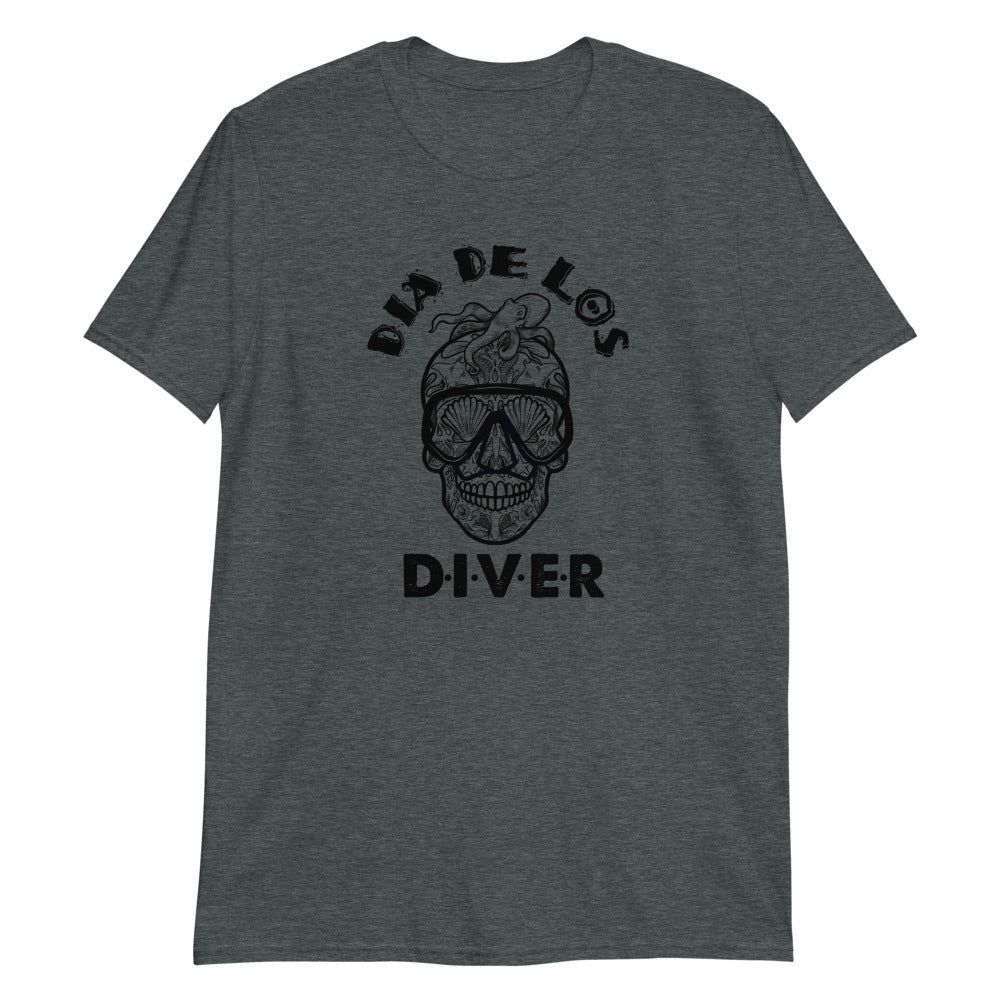 Dia De Los DIVER - Unisex Gildan Soft64 S-Sleeve T-Shirt (Black Print)