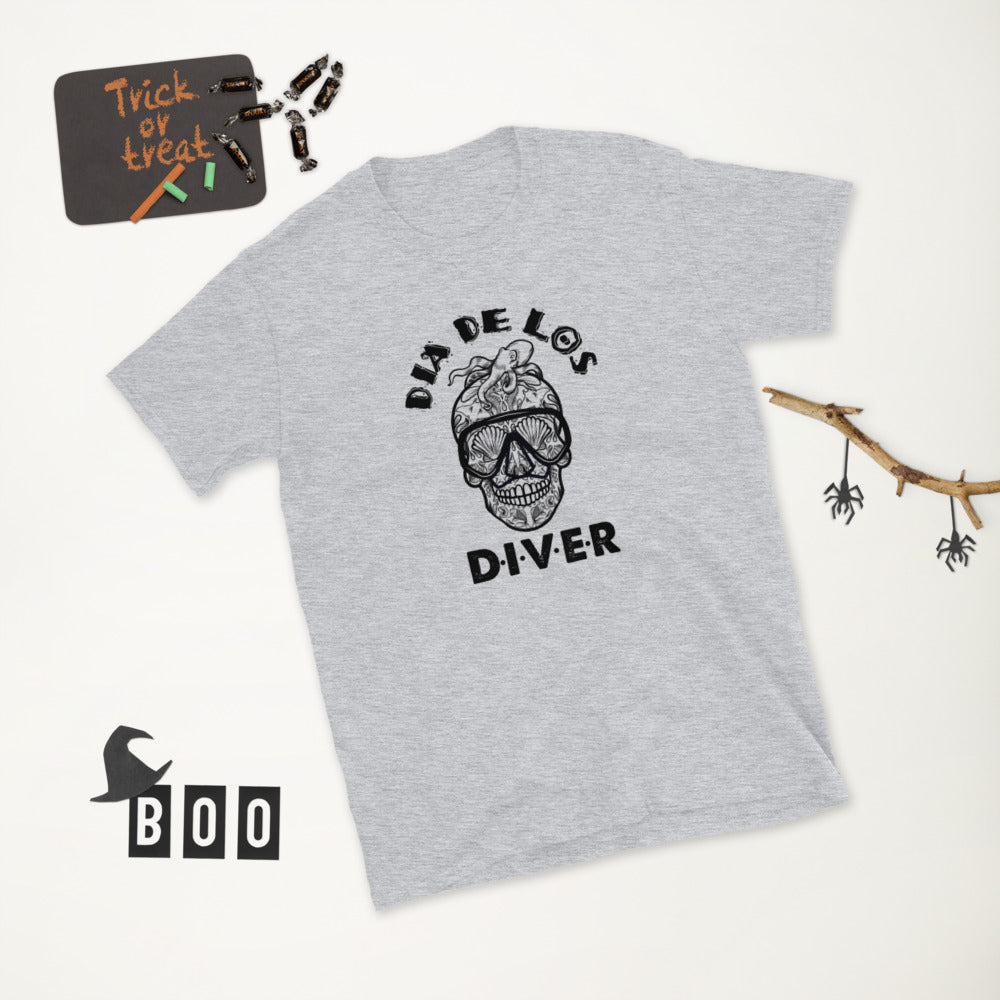 Dia De Los DIVER - Unisex Gildan Soft64 S-Sleeve T-Shirt (Black Print)