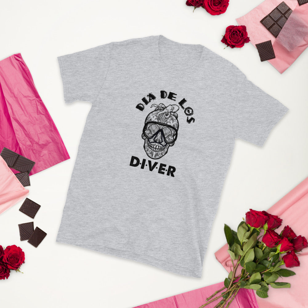 Dia De Los DIVER - Unisex Gildan Soft64 S-Sleeve T-Shirt (Black Print)