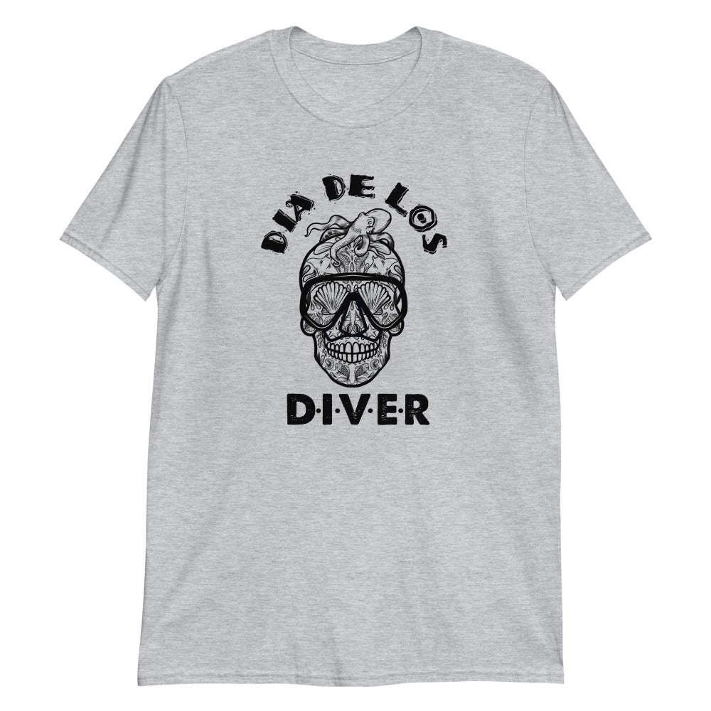 Dia De Los DIVER - Unisex Gildan Soft64 S-Sleeve T-Shirt (Black Print)
