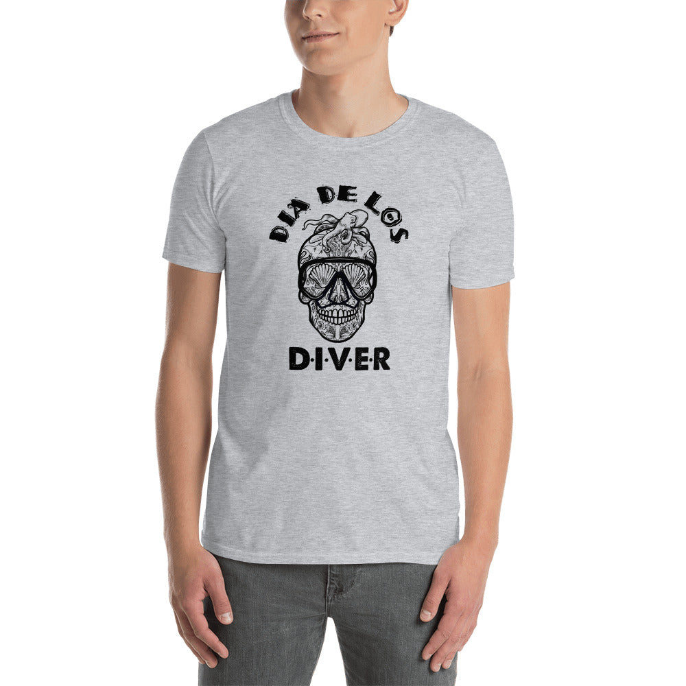 Dia De Los DIVER - Unisex Gildan Soft64 S-Sleeve T-Shirt (Black Print)