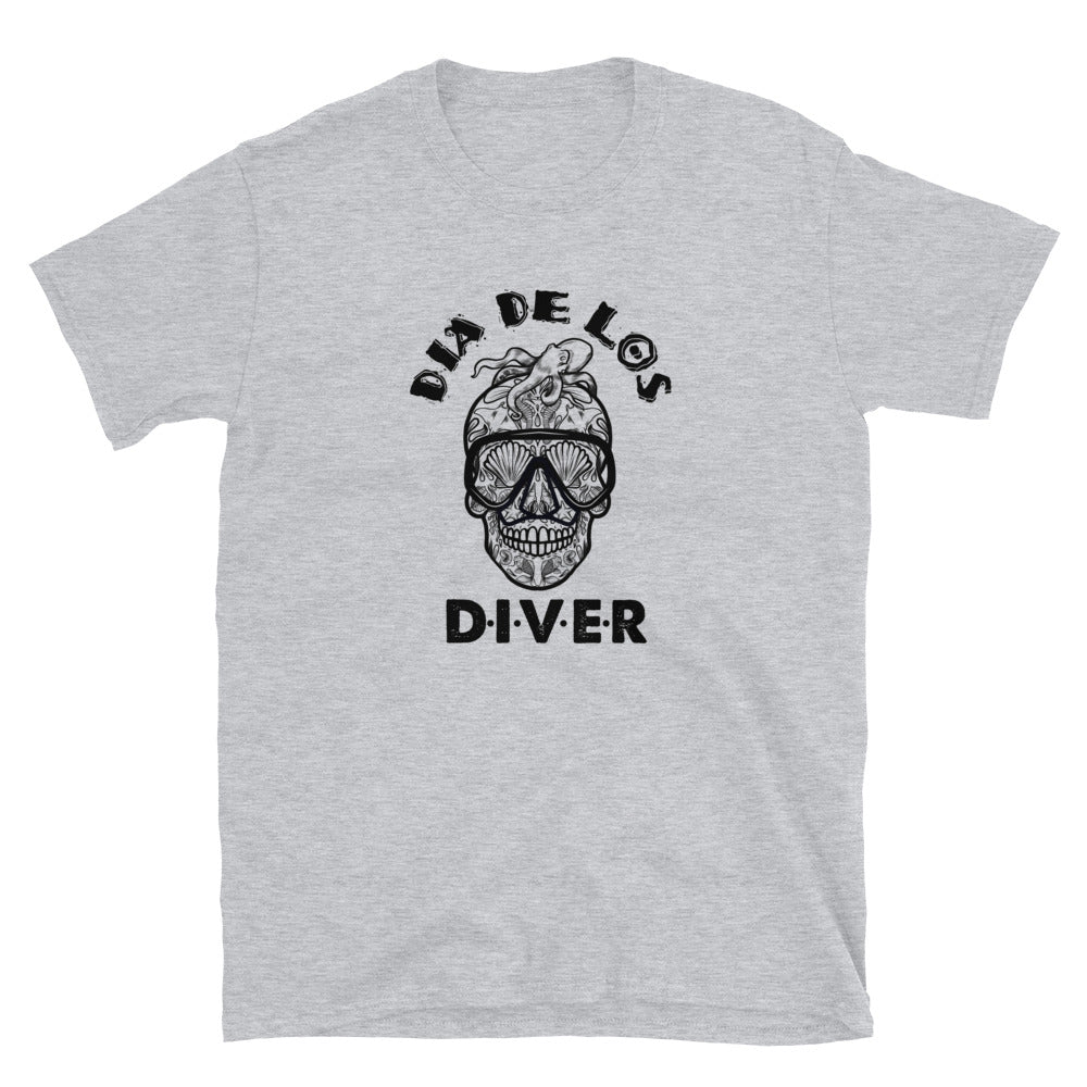 Dia De Los DIVER - Unisex Gildan Soft64 S-Sleeve T-Shirt (Black Print)
