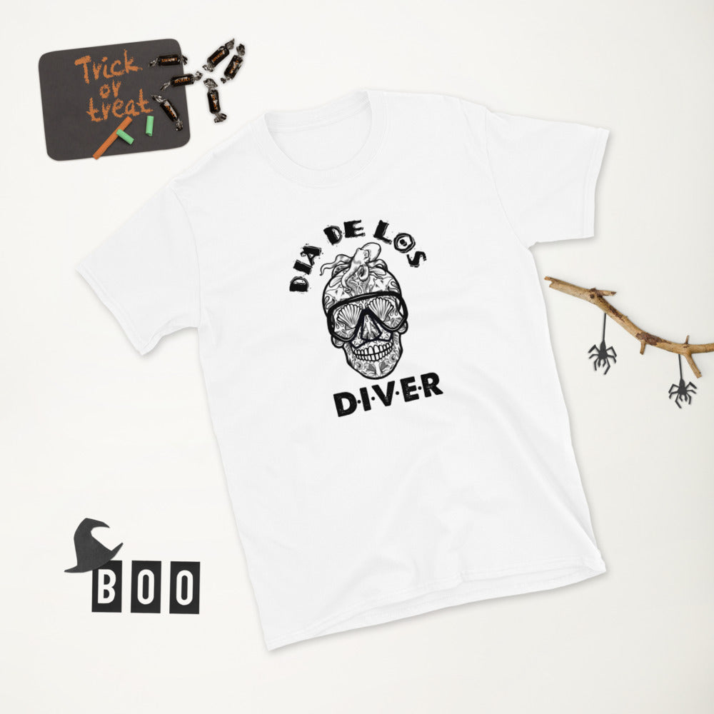 Dia De Los DIVER - Unisex Gildan Soft64 S-Sleeve T-Shirt (Black Print)