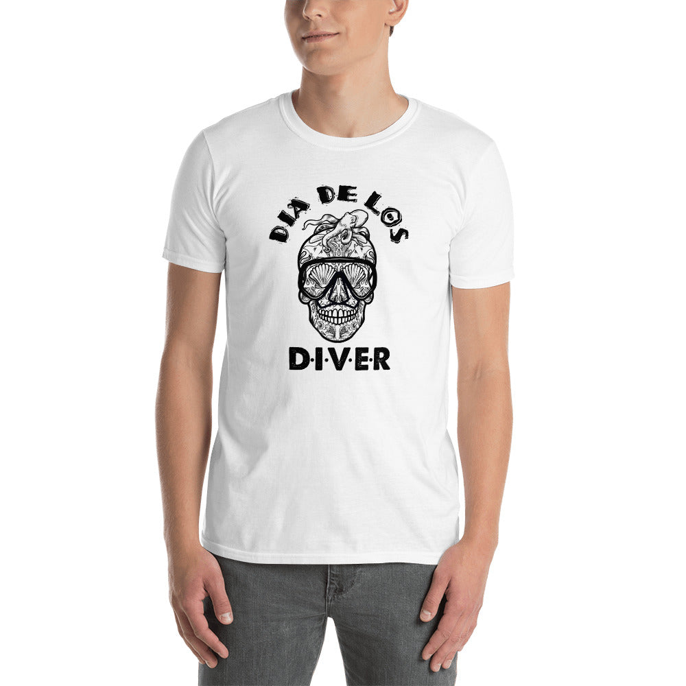 Dia De Los DIVER - Unisex Gildan Soft64 S-Sleeve T-Shirt (Black Print)