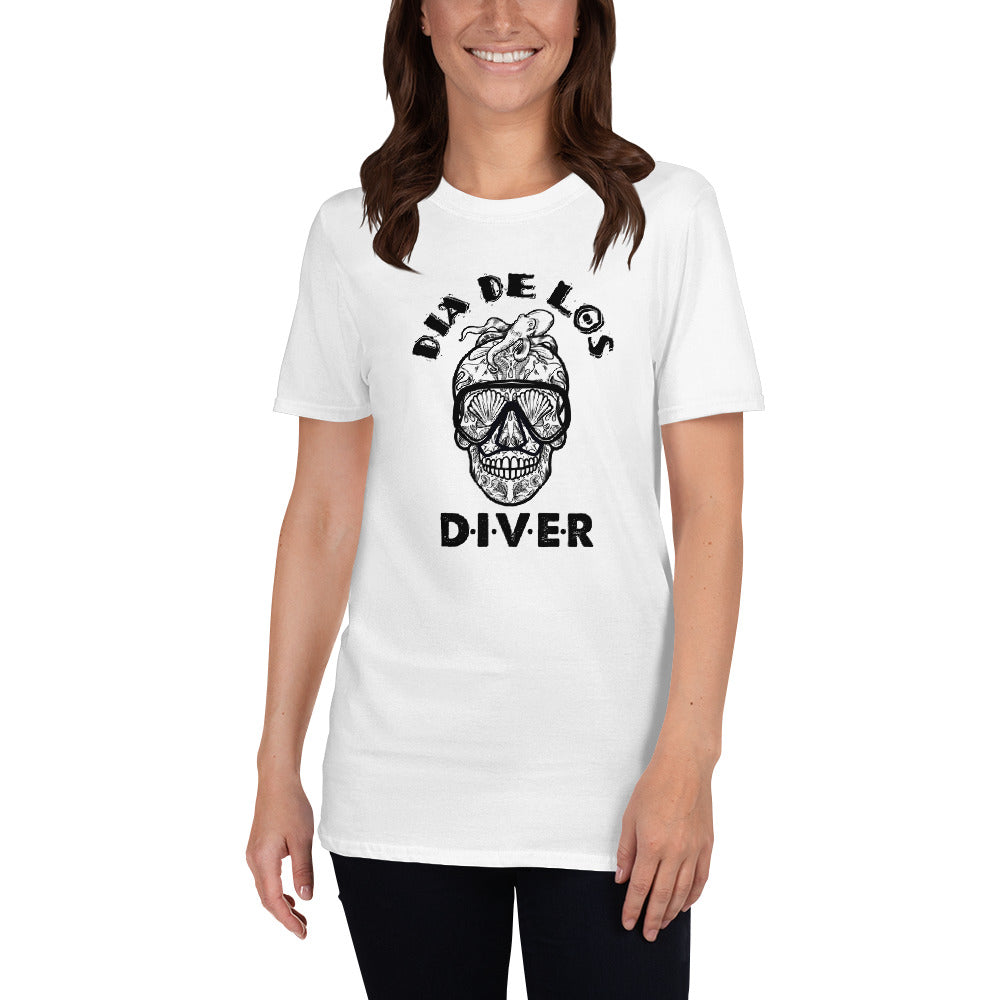 Dia De Los DIVER - Unisex Gildan Soft64 S-Sleeve T-Shirt (Black Print)