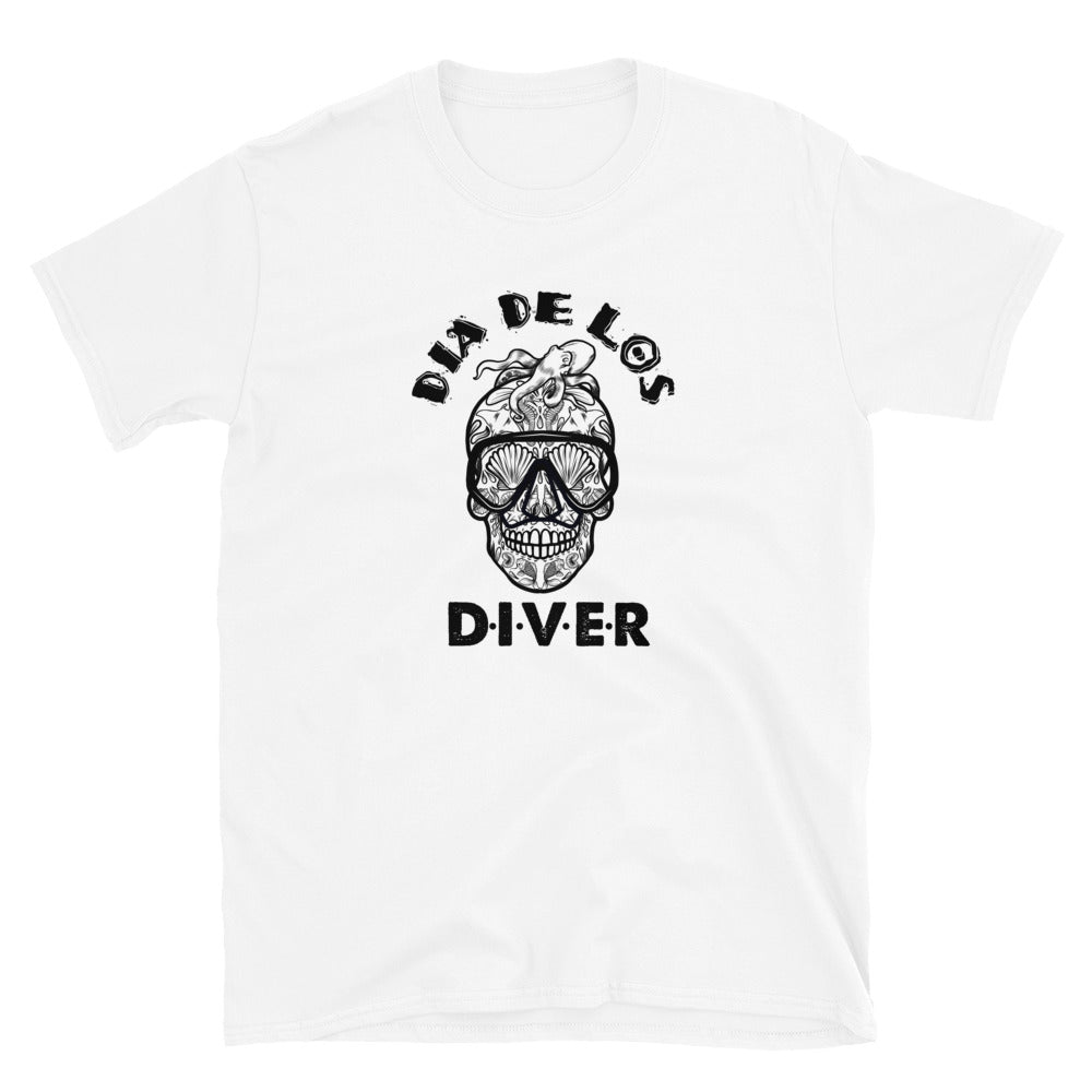 Dia De Los DIVER - Unisex Gildan Soft64 S-Sleeve T-Shirt (Black Print)