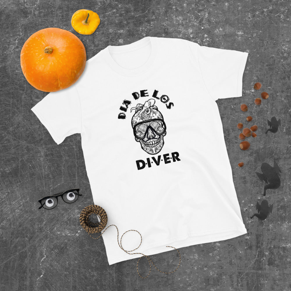 Dia De Los DIVER - Unisex Gildan Soft64 S-Sleeve T-Shirt (Black Print)