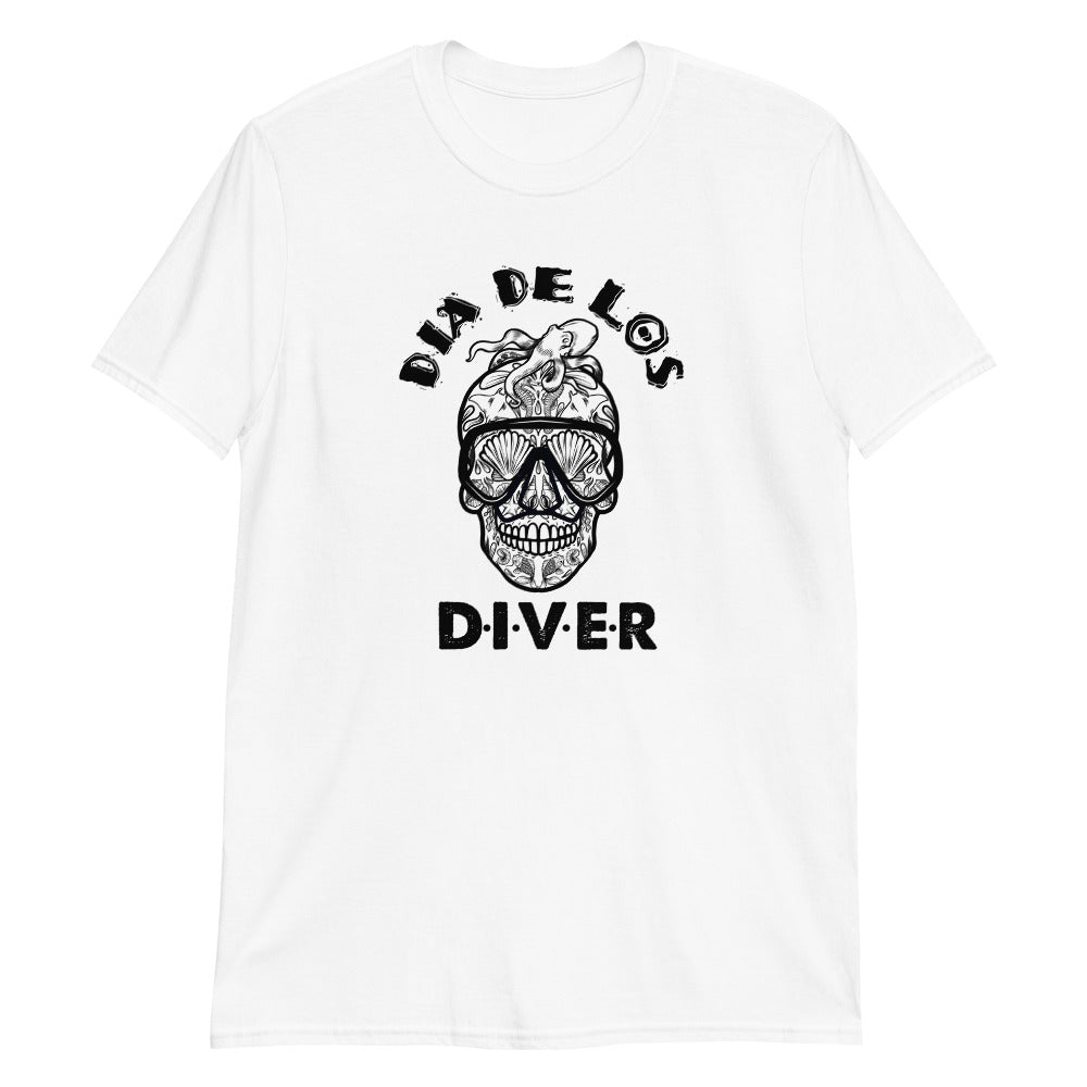 Dia De Los DIVER - Unisex Gildan Soft64 S-Sleeve T-Shirt (Black Print)