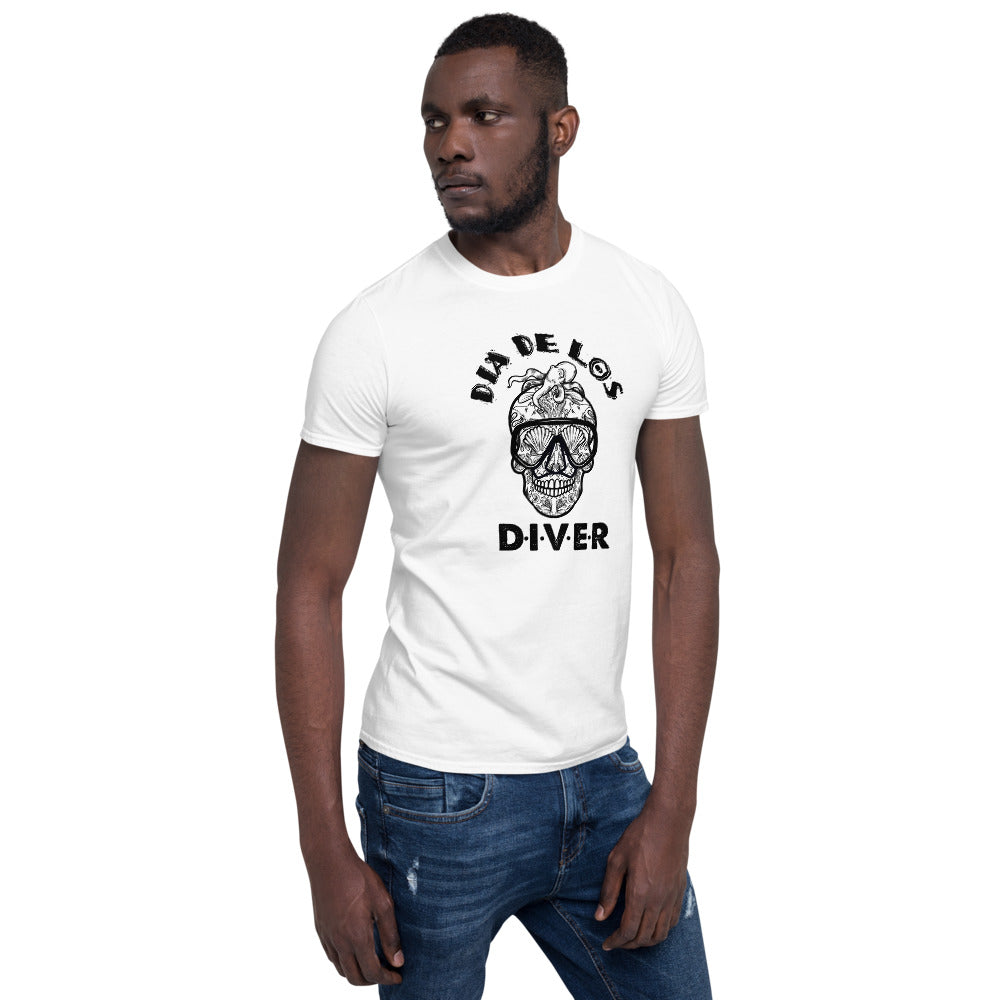 Dia De Los DIVER - Unisex Gildan Soft64 S-Sleeve T-Shirt (Black Print)
